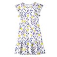 thumbnail image 6 of THDHVS Kids Dress,Delightful Short Sleeve Dress with Double Ruffle Sleeves for Girls Summer Casual Wear Special Day and Party,White Dress for Girls White J, 6 of 9