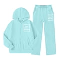 thumbnail image 4 of LvhaoGJOB Big Kids Boys Hoodie and Pants Outfit Set, Light Blue - fleece fabric, ready for print, 4 of 7