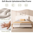thumbnail image 3 of Full Size White Boucle Cloud Platform Bed Frame with Adjustable Headboard and Solid Wooden Legs, No Box Spring Needed, 3 of 8