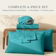thumbnail image 5 of Nestl Extra Deep Pocket Queen Sheets - 6 Piece Soft Microfiber Bed Sheets Set Fits 18"-24" Mattresses, Teal, 5 of 8