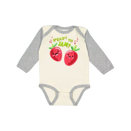 

Inktastic Ready to Jam- fun strawberries Gift Baby Boy or Baby Girl Long Sleeve Bodysuit