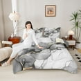 thumbnail image 4 of Manfei Gradient Marble Full Size Comforter Sets 3-Piece for Adults Female Men,Abstract Marbling Watercolor Bedding Comforter Set,Stone Pattern Lightweight Bedding Sets,Luxury Bedroom Decor, 4 of 8