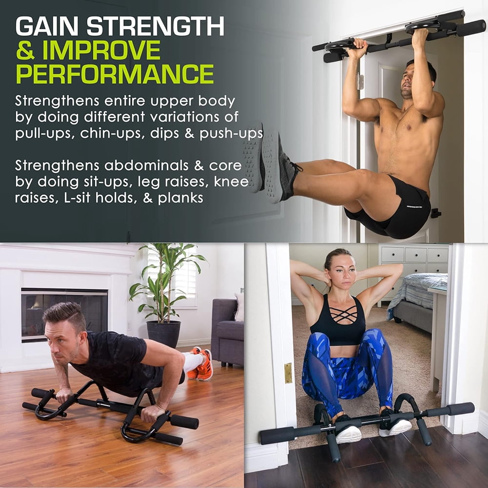 Foldable Pull Up Bar/Doorway Trainer, Heavy Duty Doorway Upper Body Workout Bar for Multi Use Fitness & Home Gym Exercise for Man and Women
