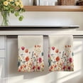 thumbnail image 7 of Pink Orange Teal Spring Floral Kitchen Towels Set of 4, Watercolor Botanical Summer Flowers Absorbent Dish Towels for Kitchen, Microfiber Hand Towel, Quick Drying Tea Towel for Cleaning Dishcloths, 7 of 7
