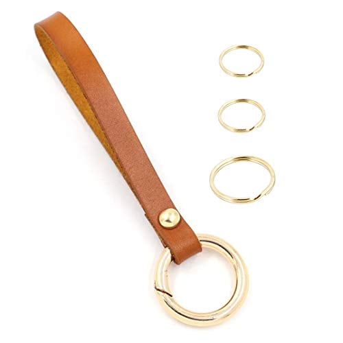 Keyring keychain ribbon rope strap for bag short lanyard Car/House keys Brown 