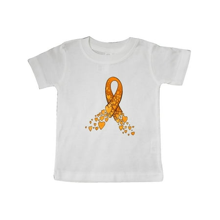 

Inktastic Leukemia Awareness with Orange Ribbon Made of Hearts Gift Baby Boy or Baby Girl T-Shirt