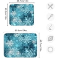 thumbnail image 3 of Christmas Dish Drying Mat Teal Blue White Snowflake Absorbent Dishes Drainer Pad 16 x 18 Inch, 3 of 7