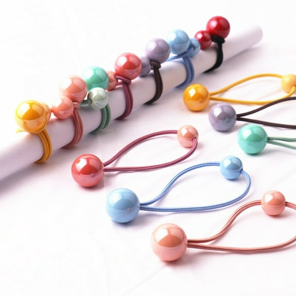 FOMIYES Hair Ties For Thin Hair 7 Pairs Round Balls Design For Girls And Women