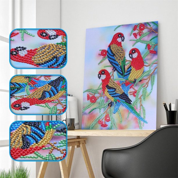Pintura de diamante en forma especial DIY 5D por kits de números, taladro parcial bordado de de imitación imágenes de punto de cruz para la Pájaro Baoblaze Pintura de diamante 5D DIY