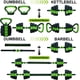 thumbnail image 1 of Historyli Set Pesas Mancuernas Ajustables 44lb, para Gimnasio en Casa, Negro/Verde, 1 of 6
