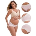 thumbnail image 3 of DARING DIVA Ice Silk Maternity Panties Under the Bump Briefs M 1 Pink 1 Beige, 3 of 6