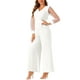 thumbnail image 4 of INSPIRAR CHIC Mono de Mujer Cuello en V Manga Larga Pierna Ancha Rompers de Fiesta XS Blanco, 4 of 6