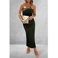 thumbnail image 4 of Vestido PRETTYGARDEN Strapless Bodycon Maxi con Abertura en Verde Militar XS, 4 of 7
