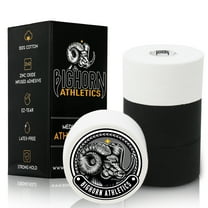 Bighorn Athletics EZ-Tear Athletic & Medical Sports Tape, 1.5-Inch x 45-feet, 4-Rolls (Black & White)