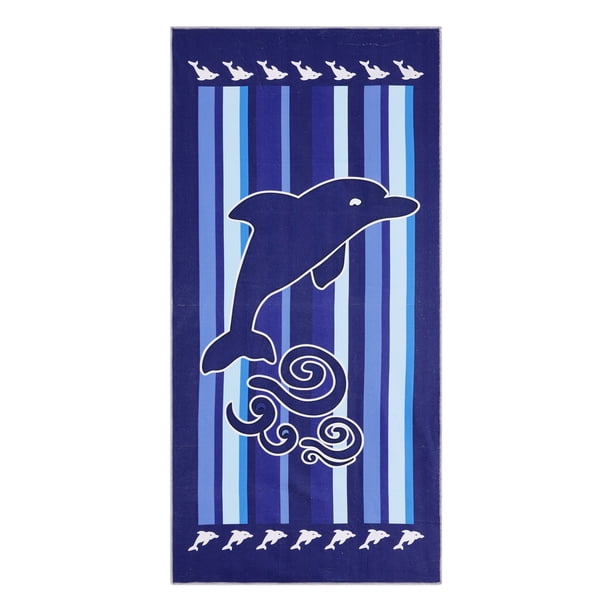 Toalla de playa de gran tamaño REGALWOVEN, toallas de piscina de secado rápido y ligeras para viajes, deportes, camping, patrón oceánico 28" x 56"