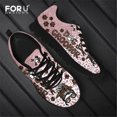 thumbnail image 1 of Chaussures Plates pour Femmes Léopard Rose, Espadrilles Décontractées à Lacets en Maille Légère, 1 of 5