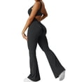 thumbnail image 1 of Mono YEOREO Flare, sin mangas, sin espalda, para gimnasio, ajustado, negro, 1 of 6