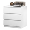 thumbnail image 4 of Nightstand with 3 Drawer, Bedside Table for Bedroom Living Room, Modern Wooden Chest Cabinet with Storage, 23''W, White, 4 of 9