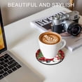 thumbnail image 6 of Christmas Snowman Truck Coasters Set of 6, Absorbent Coasters for Drinks, Red Plaid Xmas Trees Snowflake Coaster for Desk Coffee Table Protection, Home Decor House Warming Gifts 4", 6 of 8