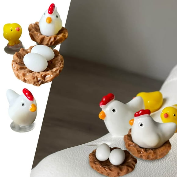 Vaidha Cute Chicken Hen Egg Shoe Charms | 7-Piece Resin Shoe Decorations for Women & Girls | Small Yellow Farm Animal Shoe Accessories for Parties & Gifts