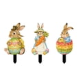 thumbnail image 2 of HaCpiu 3Pcs Easter Bunny Outdoor Decor, 10" Rabbit Garden Stakes with Eggs & Carrot, Vintage Rabbit Yard Art for Lawn, Patio, Garden & Spring Easter Celebrations, 2 of 6