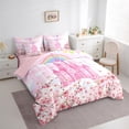thumbnail image 3 of jejeloiu Dreamy Princess Castle 7-Piece Twin Bedding Sets,Cherry Blossom Bedding Comforter Set,Tairy Tale Theme Sheet Sets For Girls Kids,Microfiber Bedroom Decor Reversible, 3 of 8