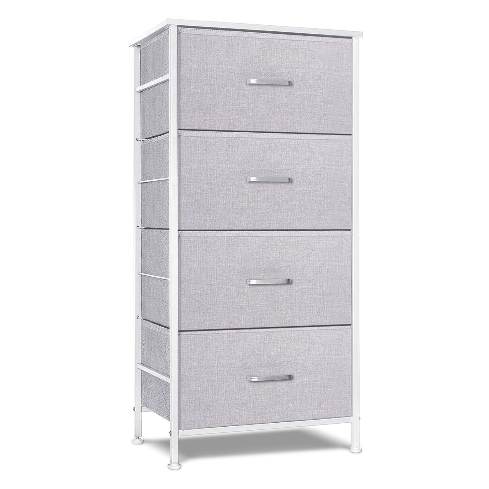 Gray Dressers for Bedroom, Chest of Drawers, Tall Vertical 4 Drawers Dresser for Living Room