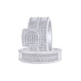 thumbnail image 3 of AFFY White Natural Diamond Engagement & Wedding Trio Bridal Ring Set In 10k White Gold (0.33 Cttw), Ring Size 11, 3 of 8