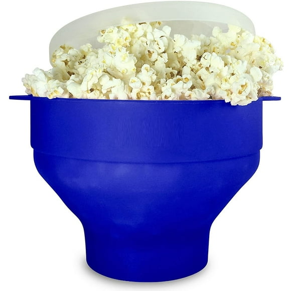 Popcorn bowl silicone collapsible Blue