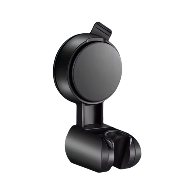 Soporte de Cabezal de Ducha de Mano con Ventosa, Configuración Horizontal Única, Soporte para Cabezal de Ducha Grande, Montaje en Pared Negro