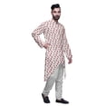 thumbnail image 2 of Atasi Long Sleeve Kurta Printed Button Down Asymmetric Designer Kurta For Boys, 2 of 5