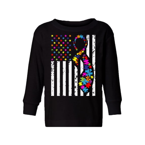 Awkward Styles Boys Girls Autism Shirt Long Sleeve Colorful Flag Tee for Kids