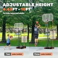 thumbnail image 2 of JIOABL Kids Basketball Hoop, Adjustable 5.1-8.5ft Portable Goal for Indoors/Outdoors with Enlarged Base, PC Backboard, Red, 2 of 7