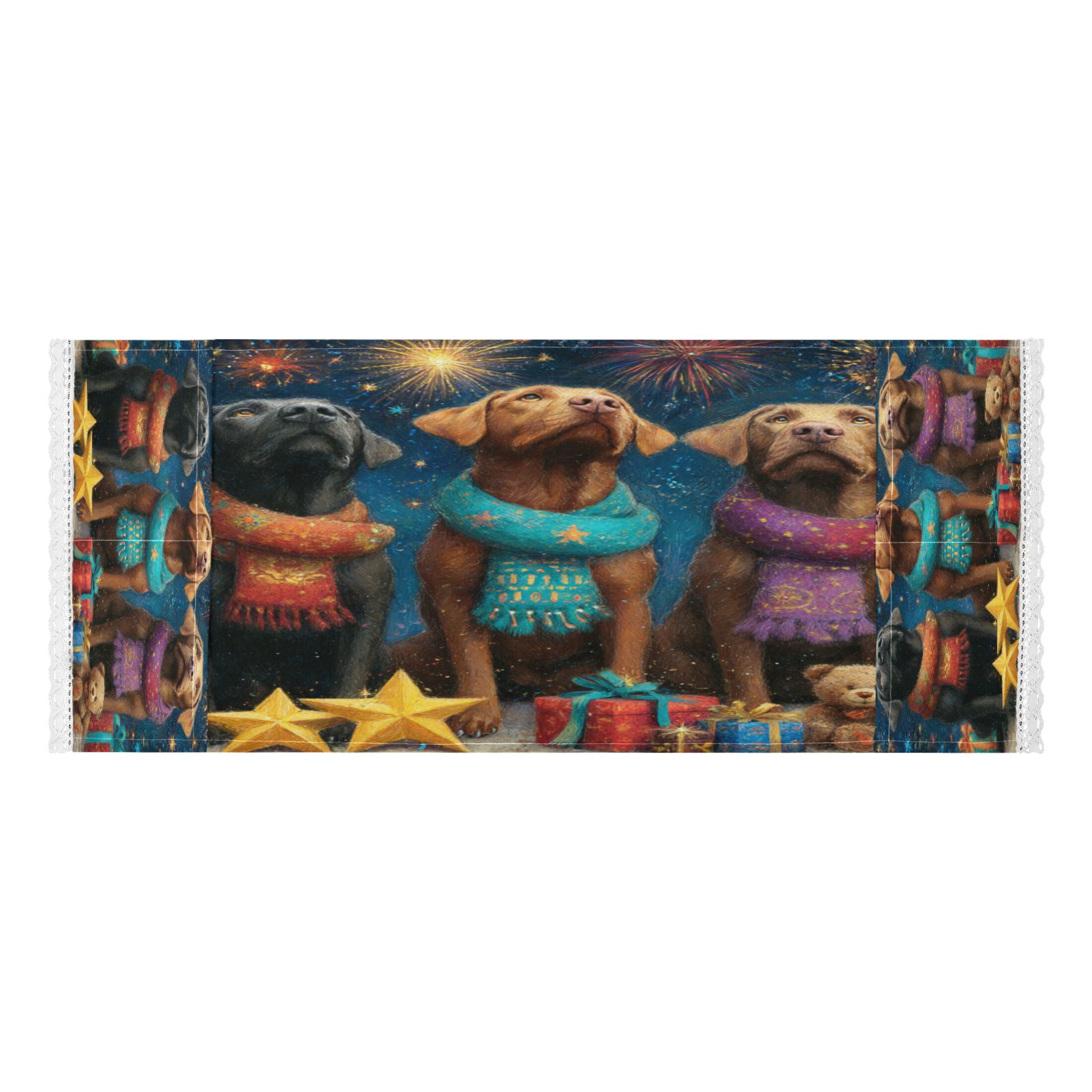 Wobogo Starry Night Labrador Washing Machine Cover Dustproof Washer Dryer Cover Waterproof Laundry Room Decorative Protector
