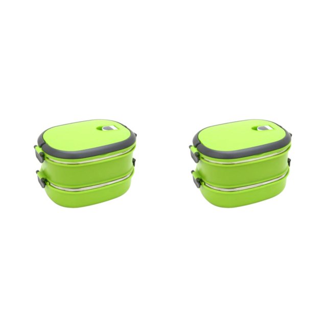 Matsuzay Contenedores de almacenamiento de alimentos de acero inoxidable para una práctica fiambrera rectangular de acero inoxidable Type2 NO2