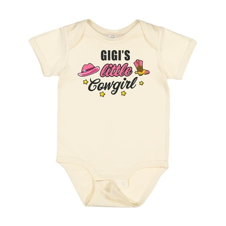

Inktastic Gigis Little Cowgirl with Cowgirl Hat and Boots Gift Baby Girl Bodysuit
