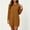 Brown, variant on Women's Crew Neck Long Sleeve Tunic Dress, Solid Casual Mini Dress with Pockets, Loose Fit Everyday Sweater Dress for Fall Winter Daily Outfits Gray XL(XL)