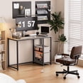 thumbnail image 2 of Computer Desk 40 inches with 2-Tier Shelves Sturdy Home Office Desk with Large Storage Space Modern Gaming Desk Study Writing Laptop Table,, 2 of 16