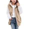 thumbnail image 4 of Goodw7 Girls Fleece Hooded Zip Sleeveless Vest, Flannel Waistcoat with Pockets, Lightweight Cozy Outerwear for Daily Use and Travel, 4 of 5