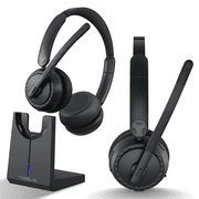 TREBLAB C7-Pro Wireless Bluetooth Headset, 60H Playtime, Bluetooth 5.3 | 40mm Drivers, Type-C Fast Charging, IPX4 Waterproof, Wireless Headset with Mic for Work, Home Office, Calls, Laptop, PC