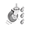 thumbnail image 1 of 3/8 3 Pulgad Caucho Con Freno Giratoria Ruedas Rodaja 4pcs GRIS, 1 of 5