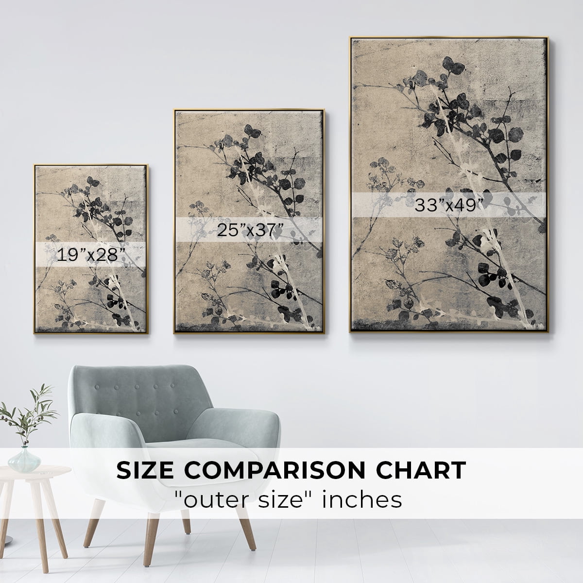 Boundless V Framed Premium Gallery Wrapped Canvas - Ready to Hang - 25 x 37 - Gold Floating Frame