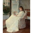 thumbnail image 2 of Morisot, Berthe 12x14 Gold Ornate Wood Framed with Double Matting Museum Art Print Titled - The Artists Sister at a Window, 1869, 2 of 4