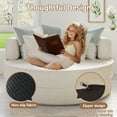 thumbnail image 4 of LEHZROAJ Oversized Chenille Upholstered Chaise Lounge Chair Indoor,Round Reading Chairs with 5 Pillows No Assembly Cloud Sleeper Sofa for Living Room(Beige), 4 of 10