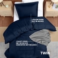 thumbnail image 2 of Juego de funda de edredón Utopia Bedding, tamaño doble, microfibra azul marino, 2 of 8