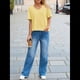 thumbnail image 5 of Camisetas de Verano con Cuello en V para Mujer, Blusas Casuales de Corta, Holgadas y Básicas. Amarillo XL, 5 of 9