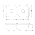 thumbnail image 2 of Fregadero Cocina Submontar 2 Tinas 84x48x20 Eb Cs110 Eb Técnica Linea Clasica, 2 of 3