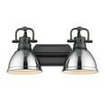 thumbnail image 3 of Yep by Golden Lighting Duncan 2-light Vanity in Matte Black and Chrome shade, 3 of 4