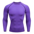 thumbnail image 1 of Dry Fit Men'S High Quality MMA Fitness Gym Sports T-Shirt Jogging Running Shirt Compression Breathable Rashguard Comprehensive PURPLE S, 1 of 6