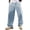 Blue, variant on Dolkfu Summer Mens Pants Striped Cotton Linen Sweatpants Drawstring Loose Straight Leg Mens Trousers L